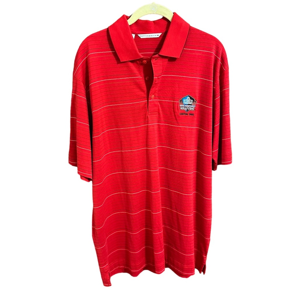 🆕 Cutter & Buck NFL Football Hall Of Fame Polo Shirt Size M NWT